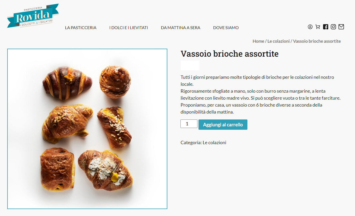 e-commerce bar pasticceria dettaglio prodotto